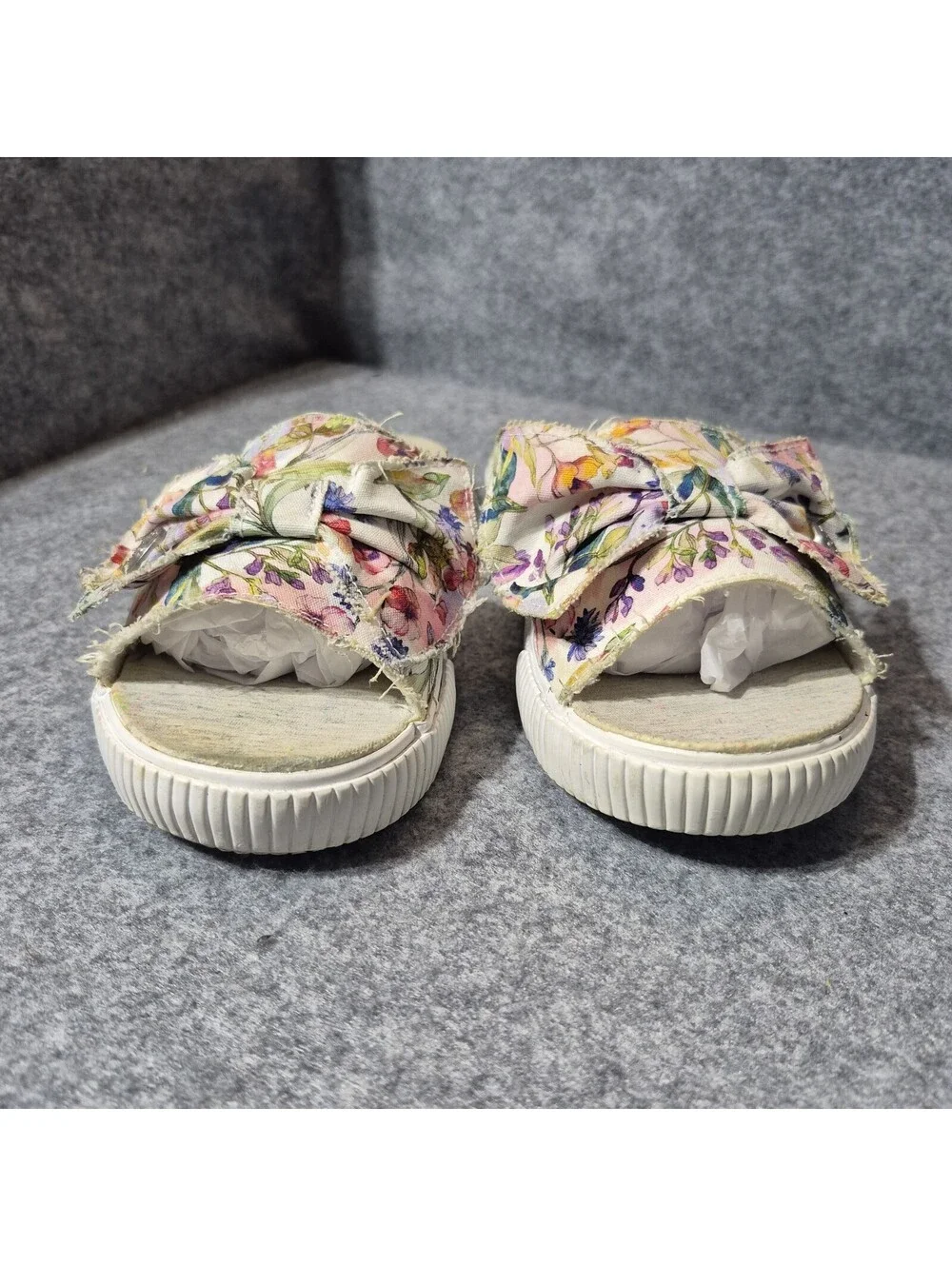 Blowfish Malibu Women's Floral Bow Slide Sandals Slip On Multicolor Size 8